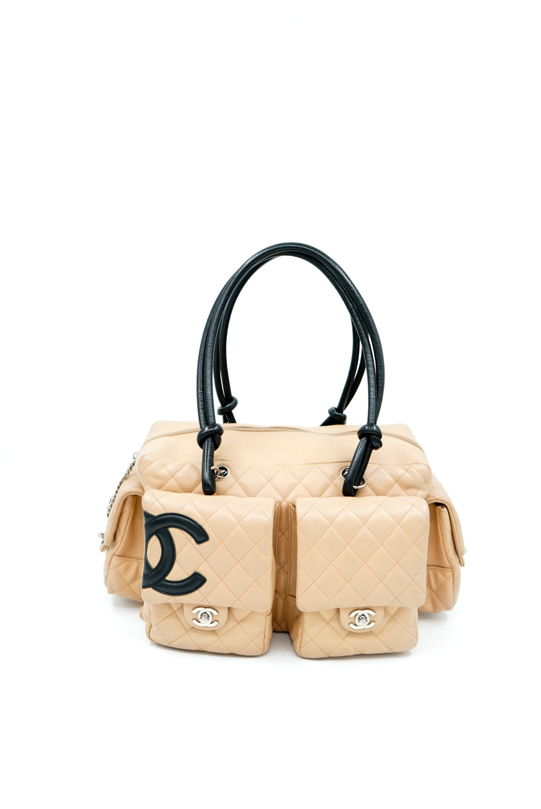 CHANEL ベージュ ノベルティ キルティングバッグ Chanel Lambskin Quilted Small Hobo Bag Light Beige 1848541