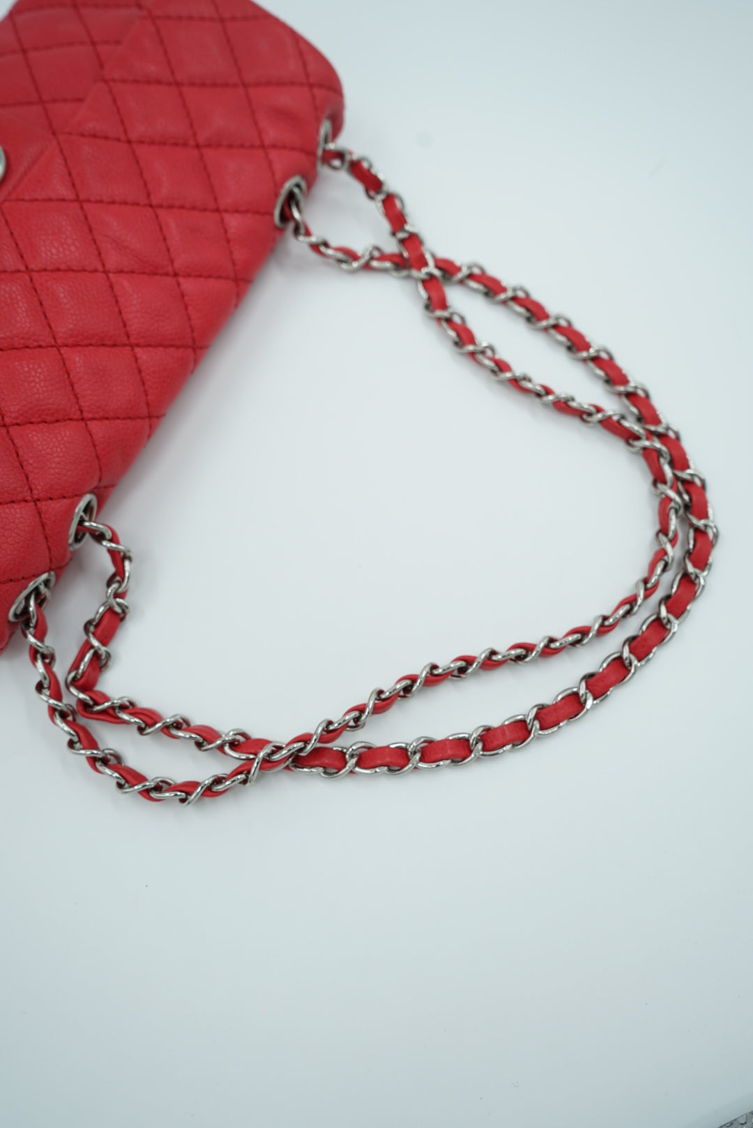 Chanel East West Red Caviar Leather