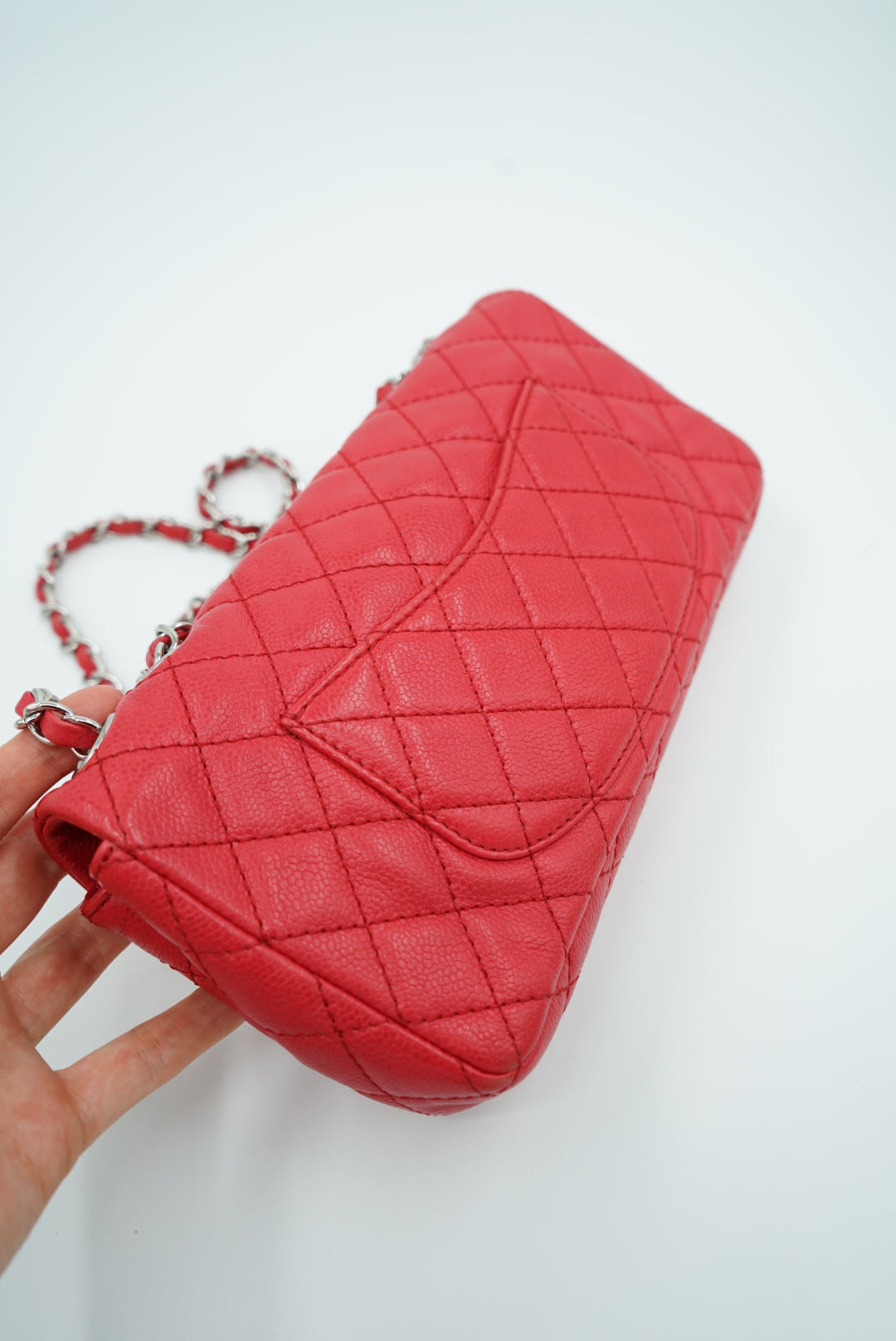 Chanel East West Red Caviar Leather