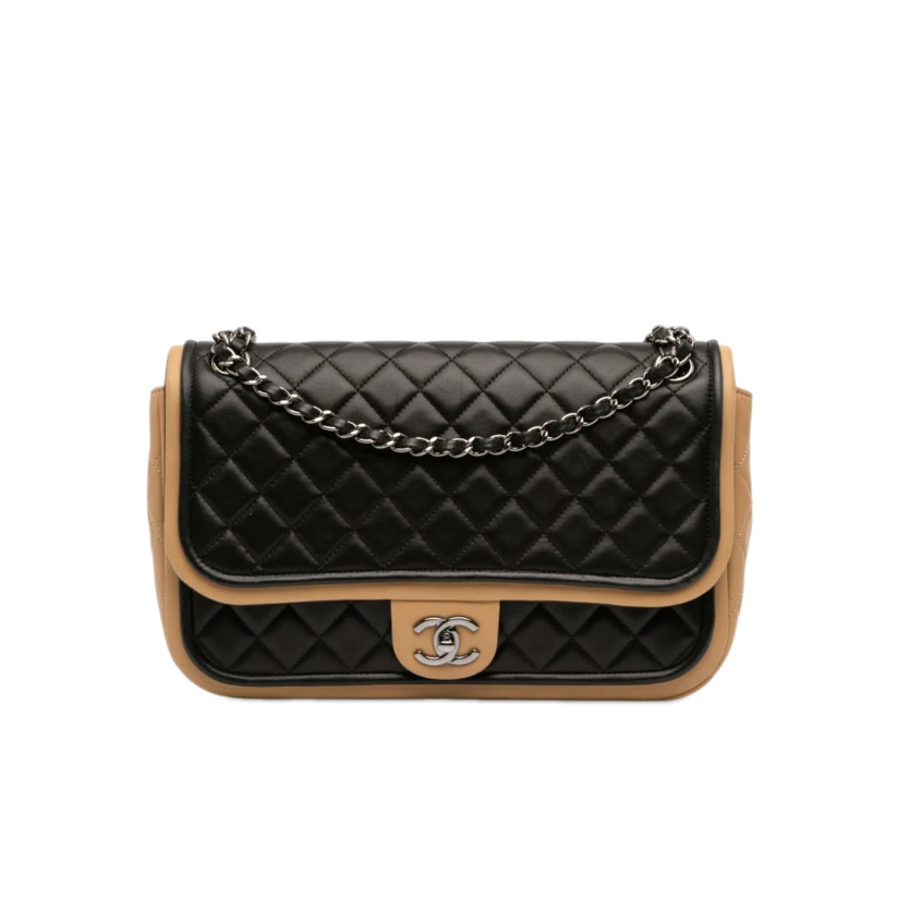 Chanel Jumbo Classic Bicolor Lambskin Twist Flap Bag