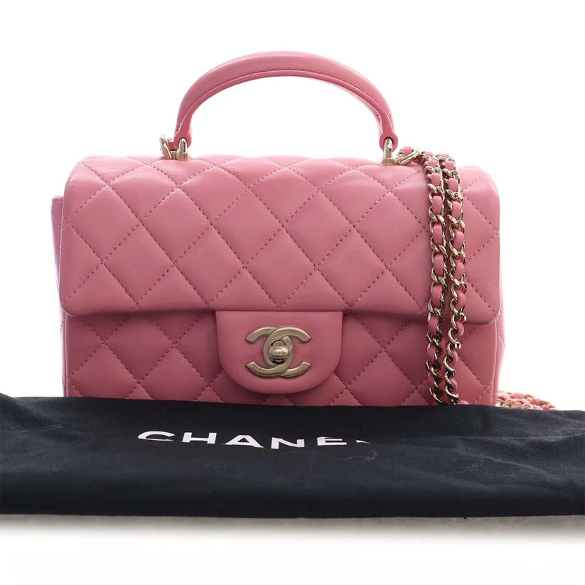 Chanel Mini Rectangular Classic Lambskin Top Handle Flap Bag
