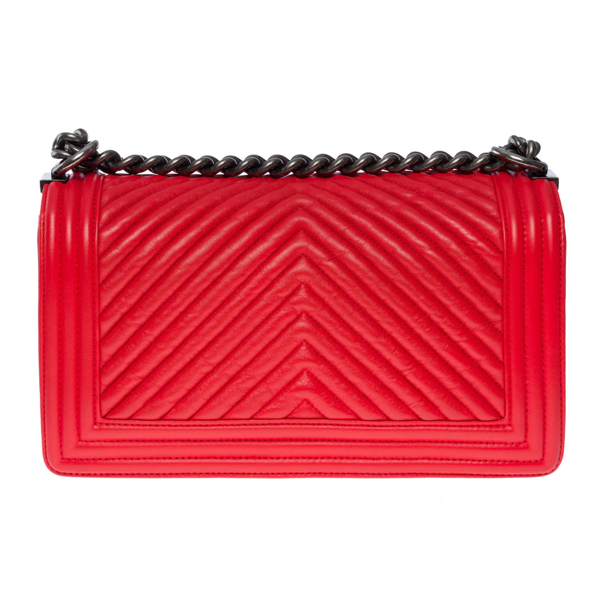 Chanel Chevron Boy Old Medium Red