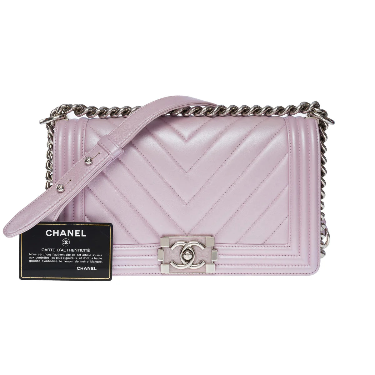 Chanel Chevron Boy Old Medium Lilac