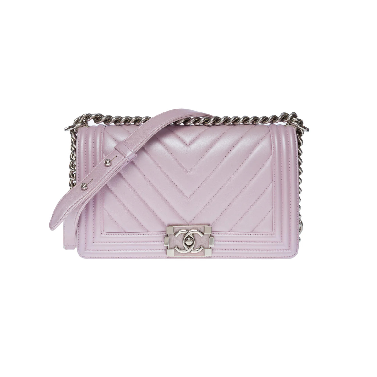 Chanel Chevron Boy Old Medium Lilac