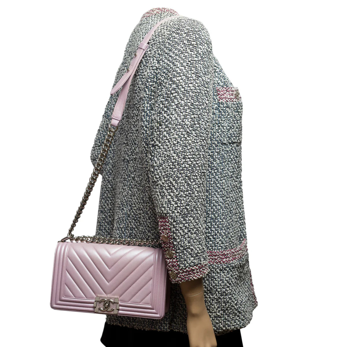 Chanel Chevron Boy Old Medium Lilac