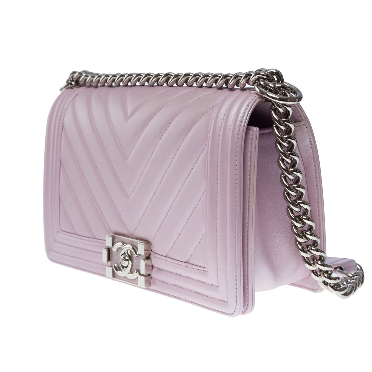Chanel Chevron Boy Old Medium Lilac