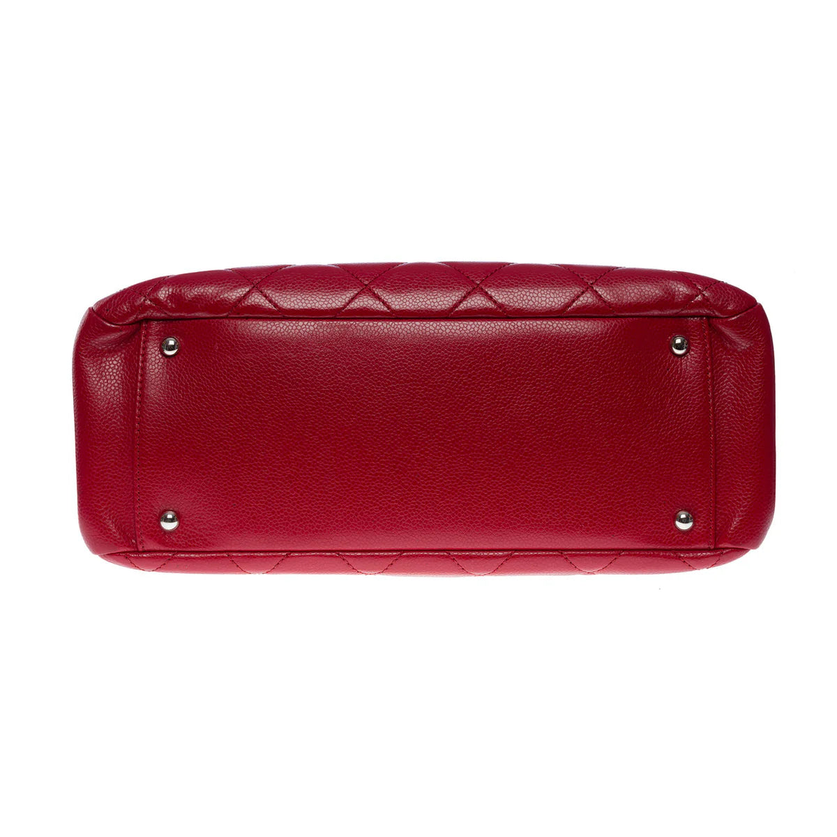 Chanel Quilted Caviar Leather CC Tote Red