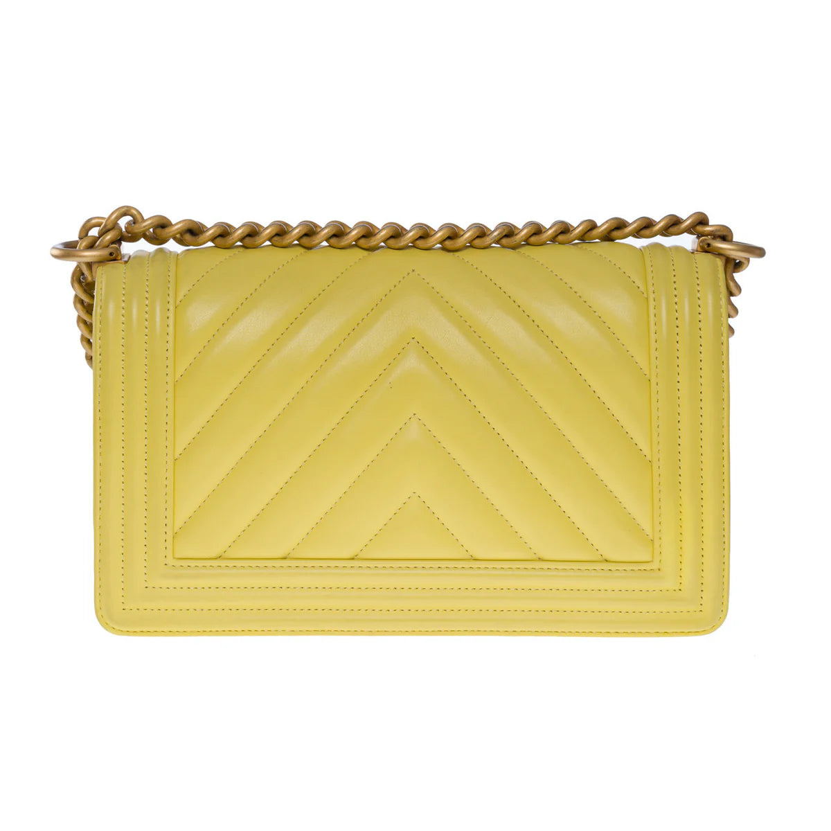 Chanel Chevron Boy Old Medium Yellow