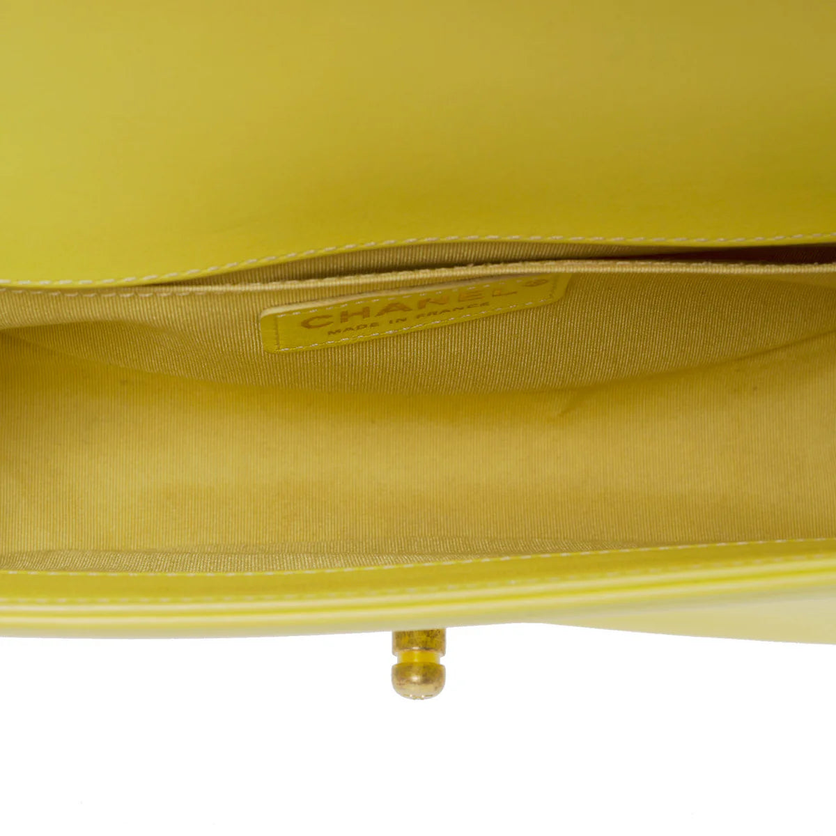 Chanel Chevron Boy Old Medium Yellow