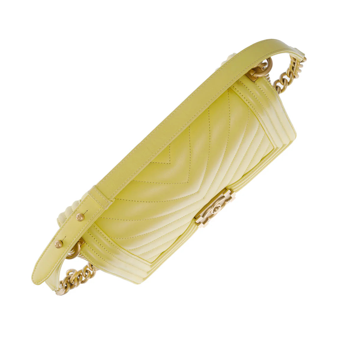 Chanel Chevron Boy Old Medium Yellow