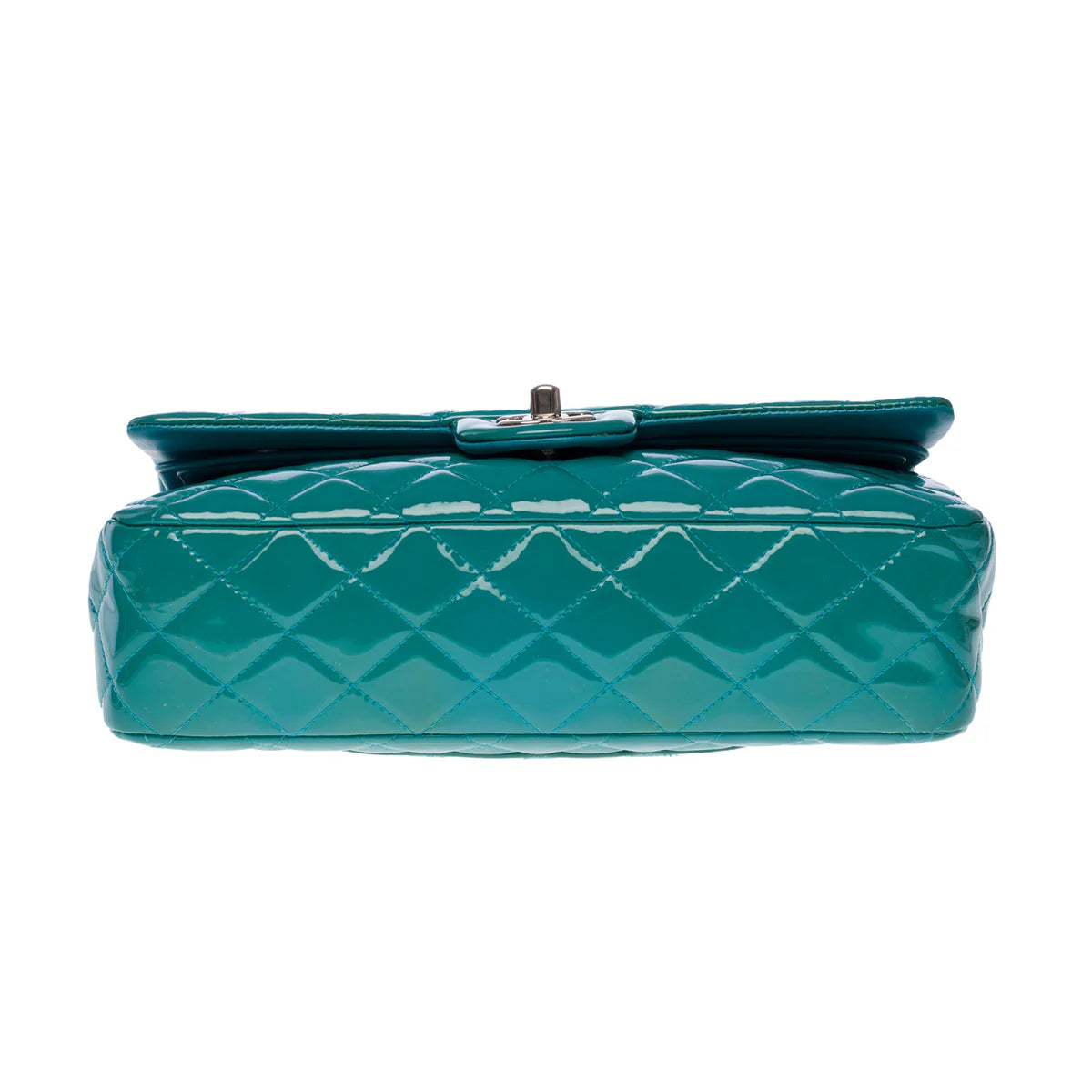 Chanel Medium Double Flap Bag Patent Leather Blue