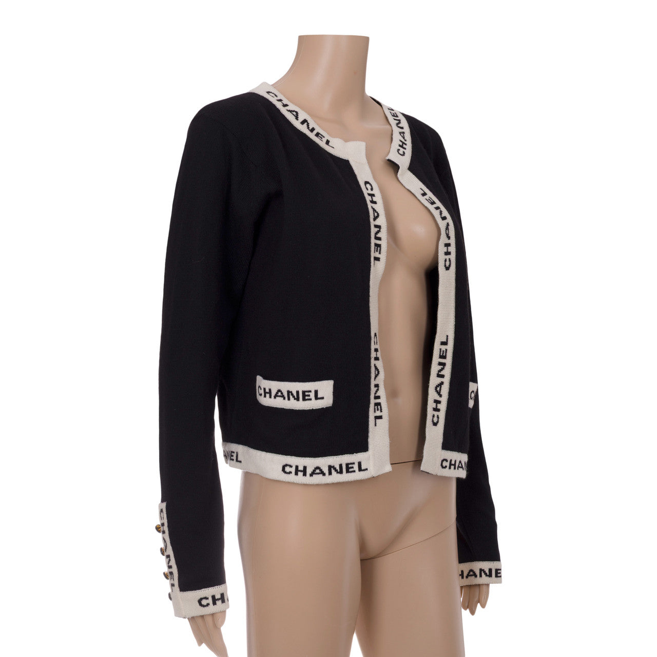 Chanel Logo Knit Cardigan