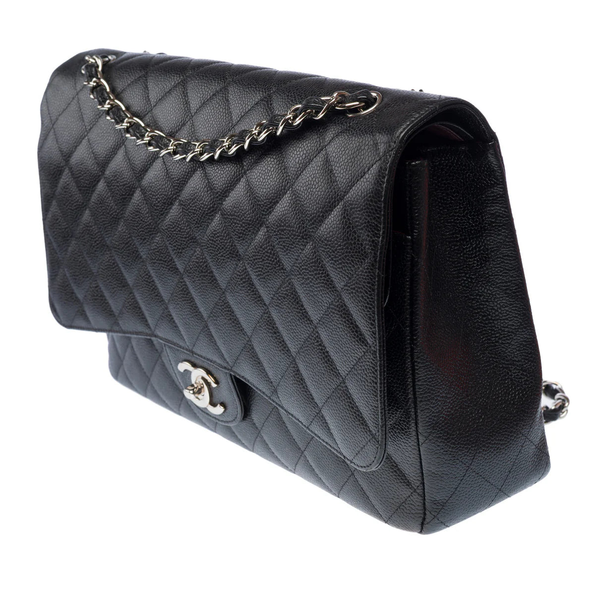 Chanel Maxi Double Flap Bag Caviar Leather
