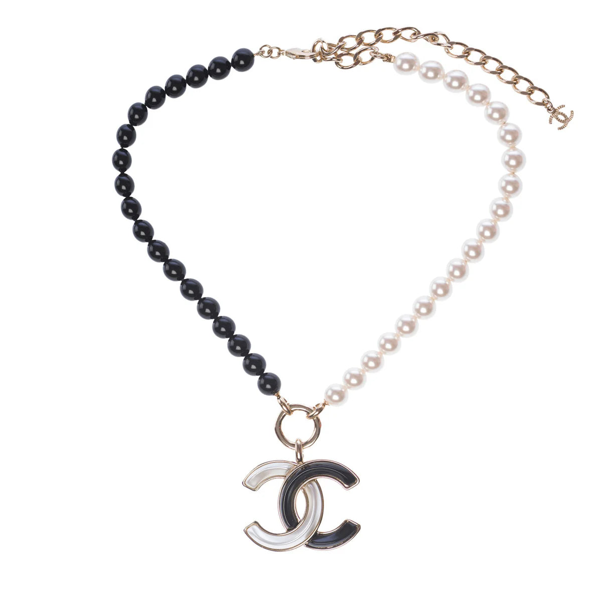 Chanel Pearl Black White Necklace