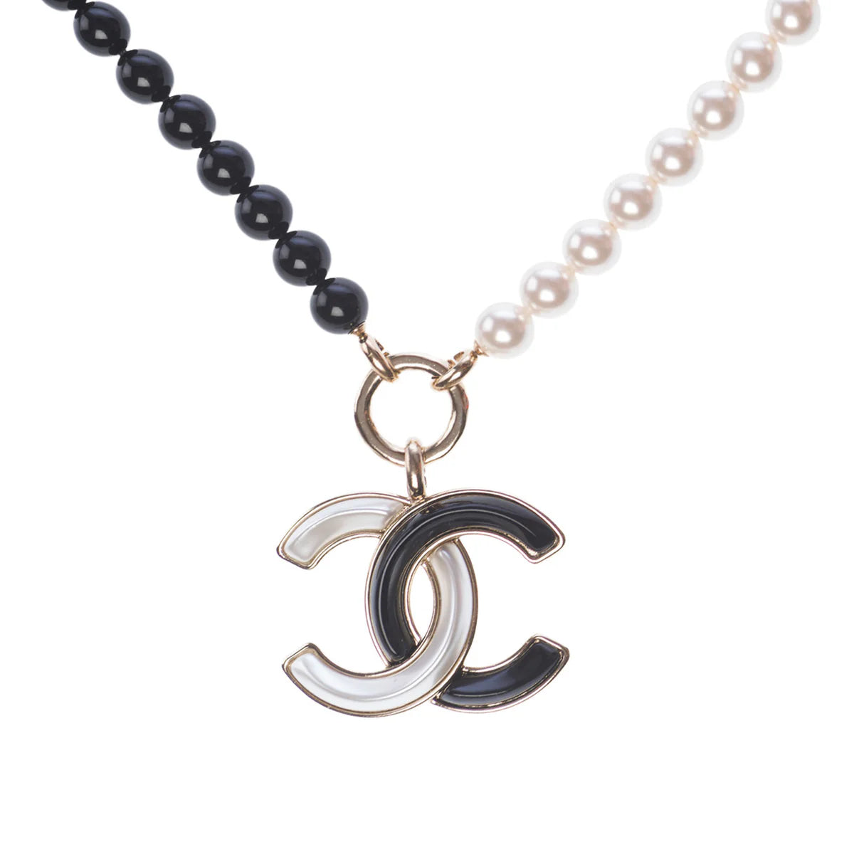 Chanel Pearl Black White Necklace