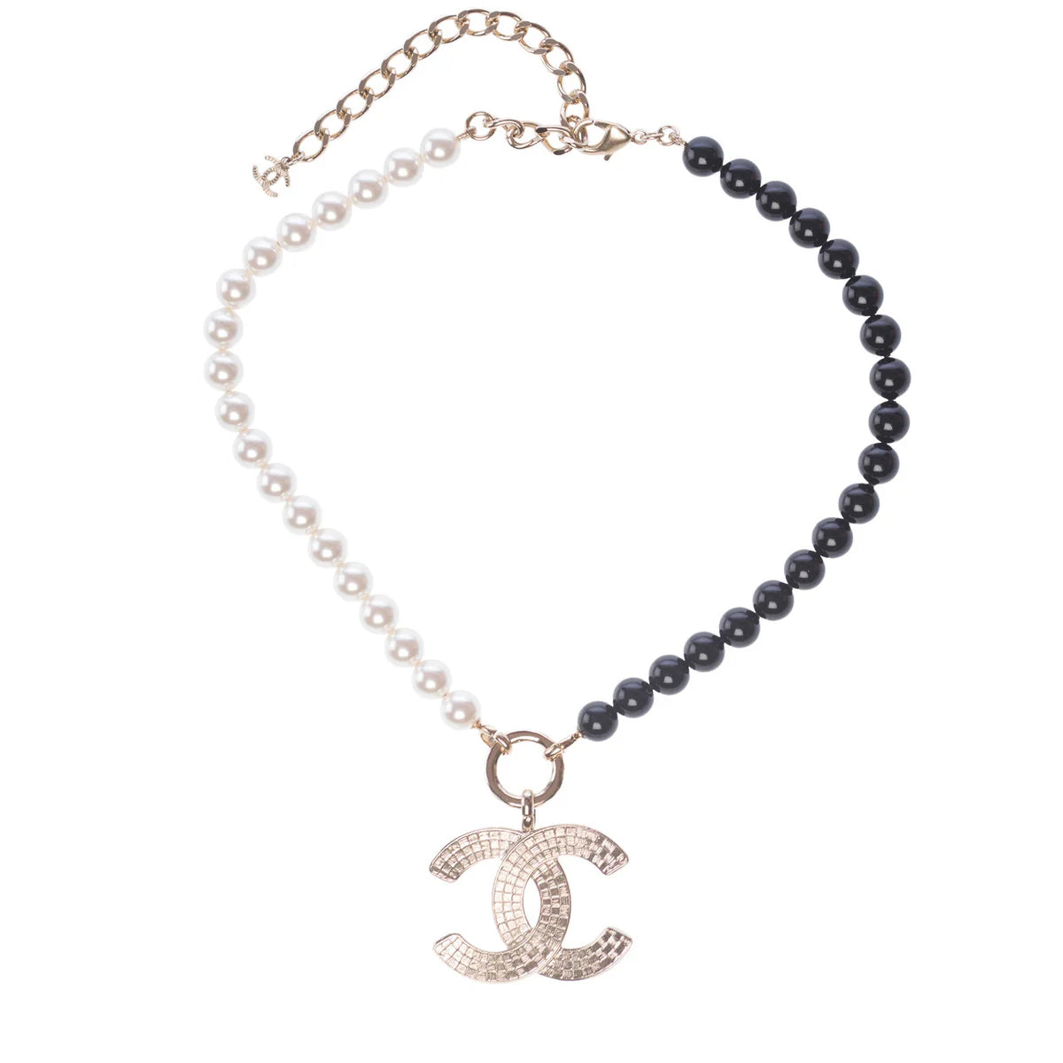 Chanel Pearl Black White Necklace