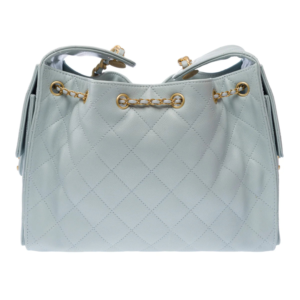 Chanel Small 25 Bag Grained Calfskin Blue
