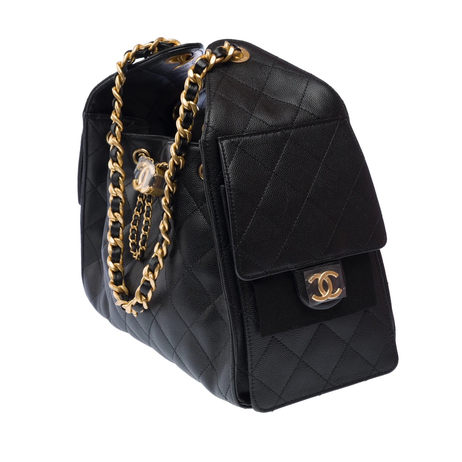 Chanel Small 25 Bag Grained Calfskin Black