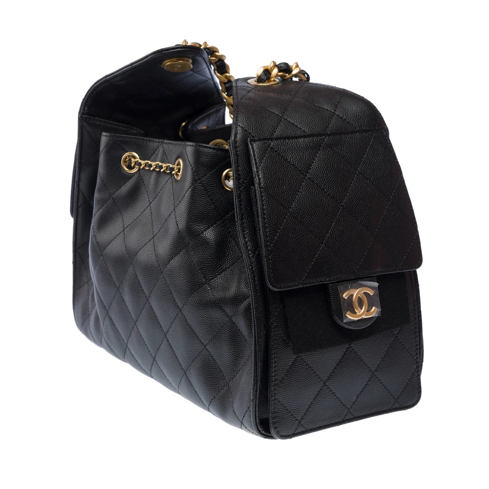 Chanel Small 25 Bag Grained Calfskin Black