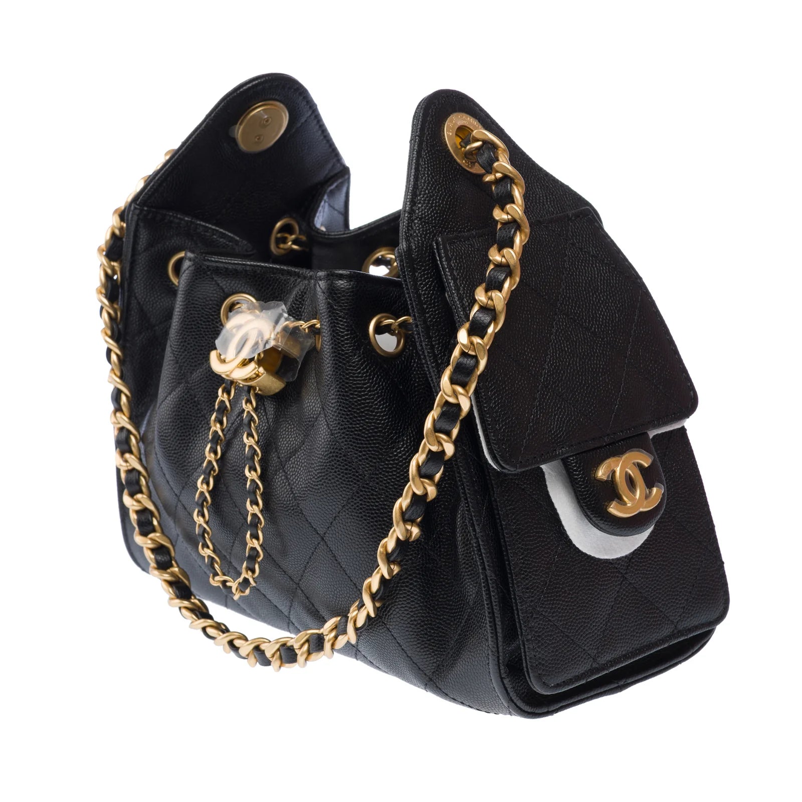 Chanel Mini 25 Bag Grained Calfskin Black