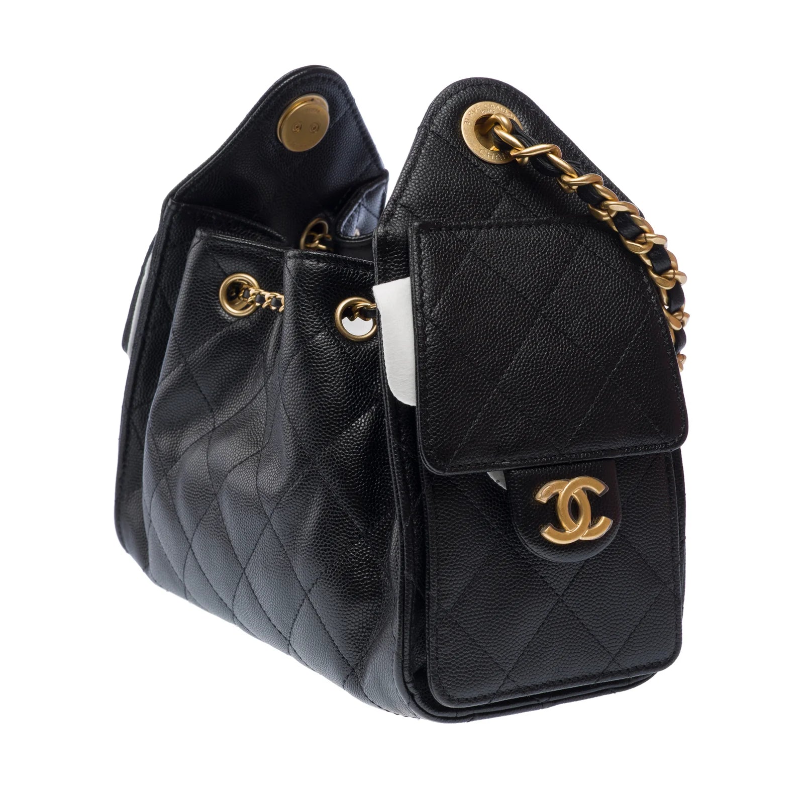 Chanel Mini 25 Bag Grained Calfskin Black