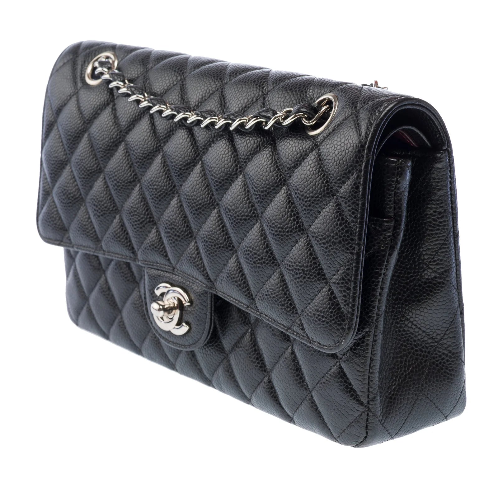 Chanel Medium Double Flap Caviar Leather Black