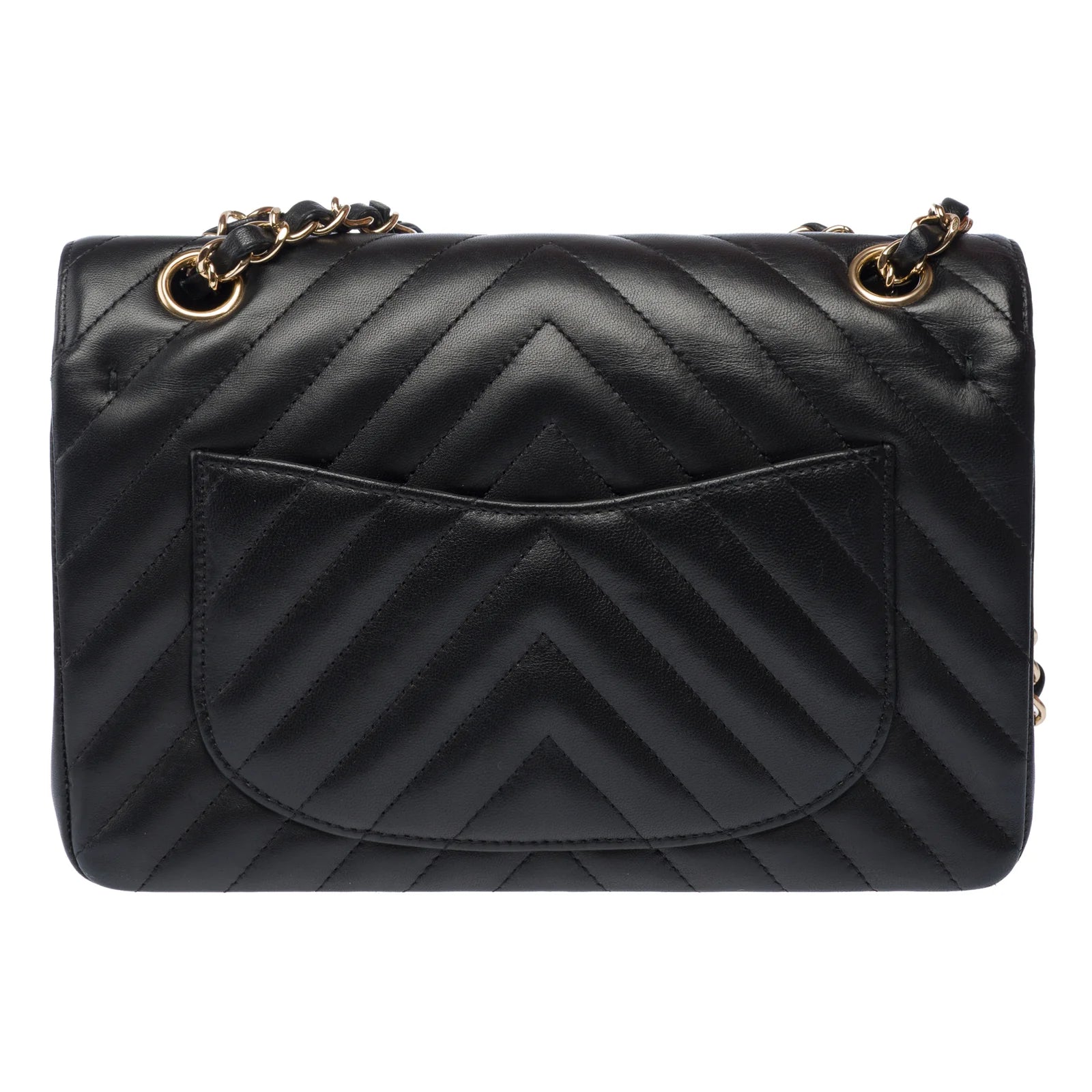 Chanel Medium Double Flap Chevron Black