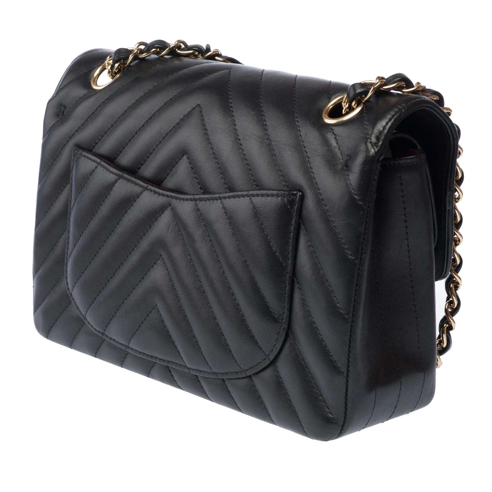 Chanel Medium Double Flap Chevron Black