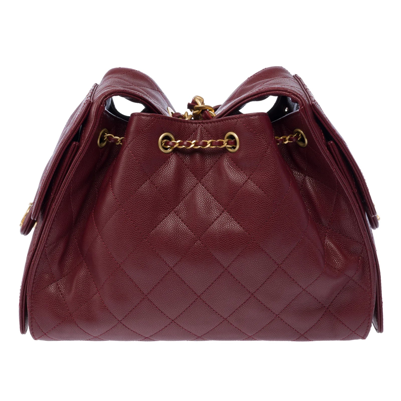 Chanel Small 25 Bag Grained Calfskin Bordeaux