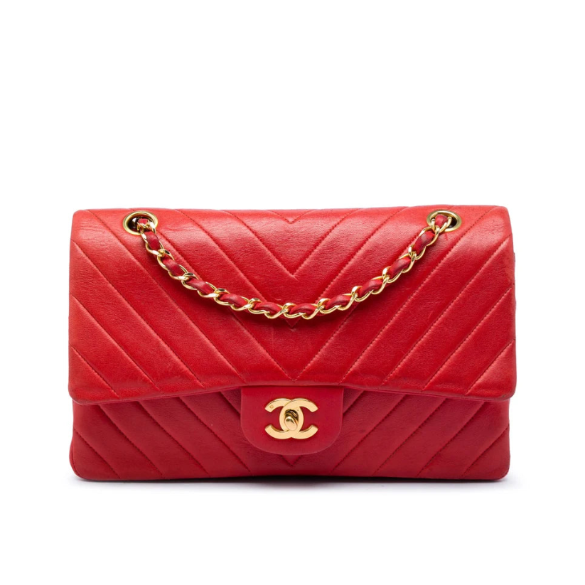 Chanel Medium Classic Chevron Lambskin Double Flap Bag