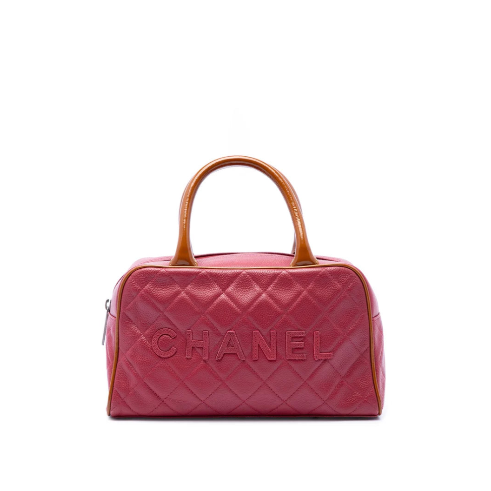 Chanel Small Quilted Calfskin Logo Bowler Bag