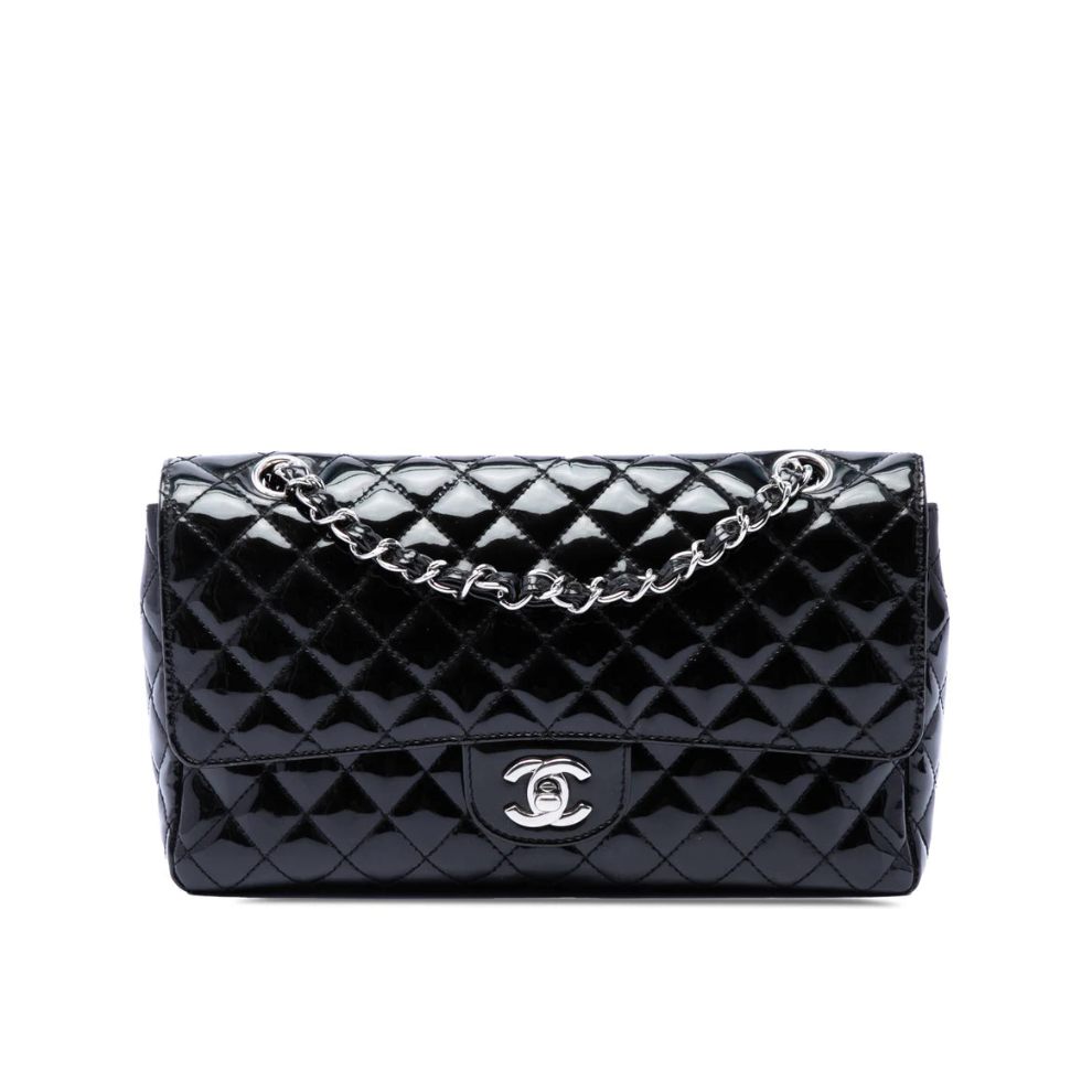 Chanel Medium Quilted Patent Secret Label Flap Bag