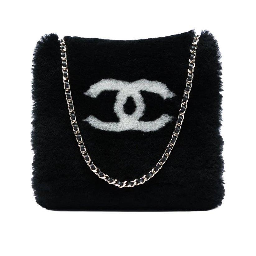 Chanel CC Shearling Muff Shoulder Bag