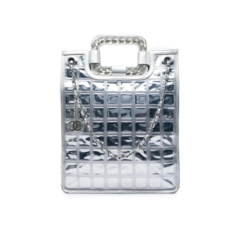 Chanel CC Vinyl Ice Cube Shopper Tote Bag