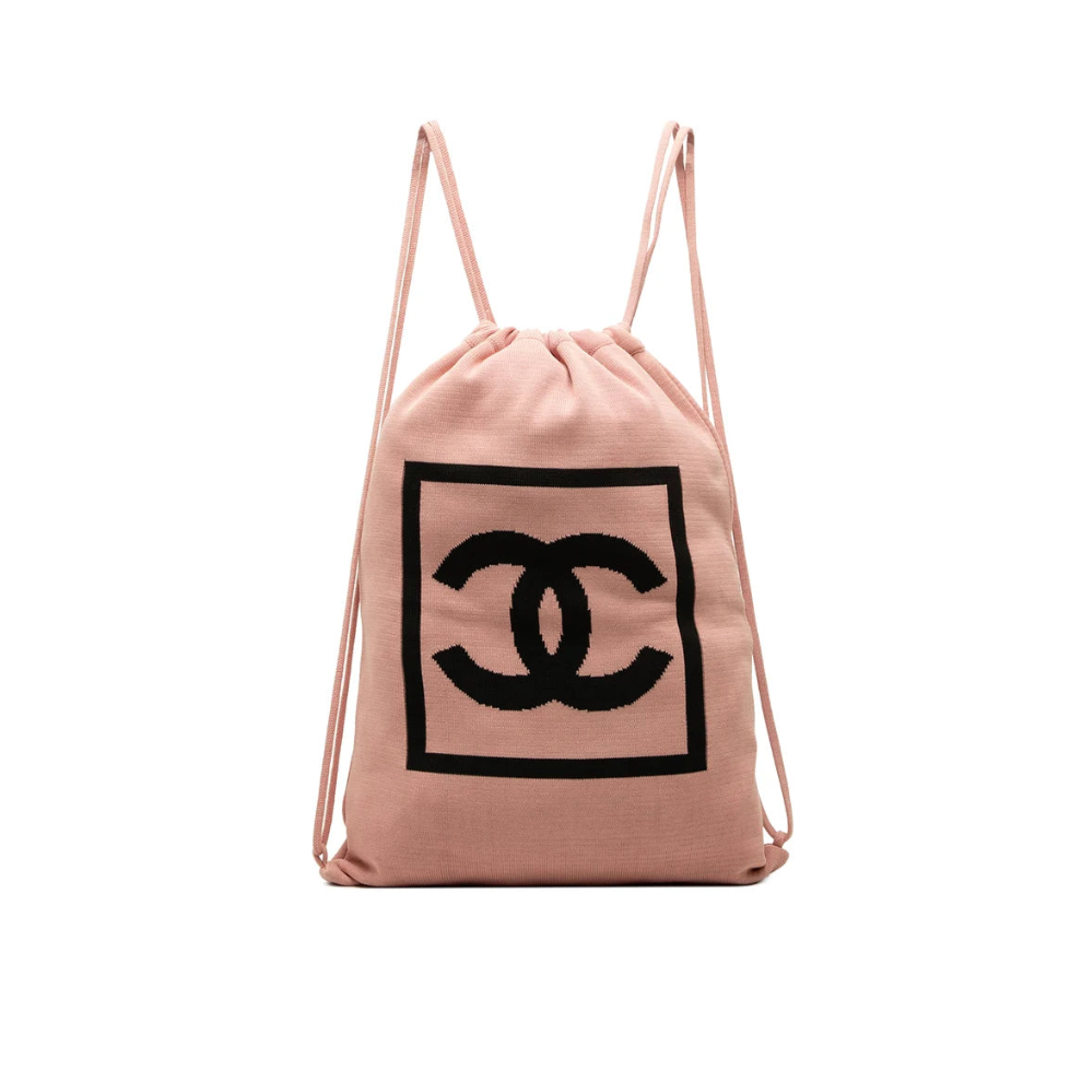 Chanel CC Sport Line Jersey Drawstring Backpack Bag