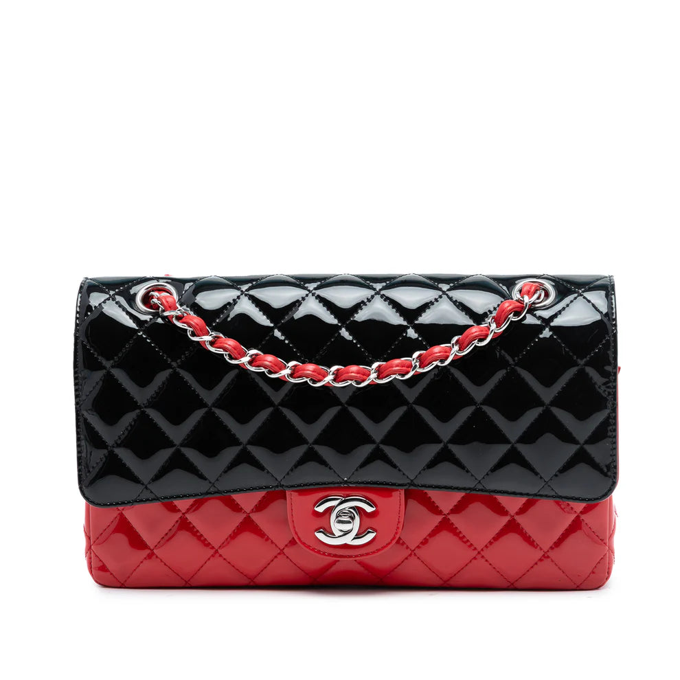 Chanel Medium Classic Bicolor Patent Double Flap Bag