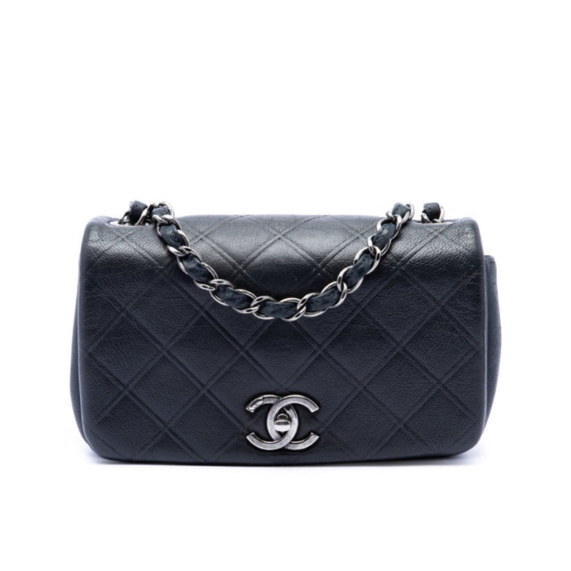 Chanel Small Diamond Embossed Calfskin New Chic Flap Bag