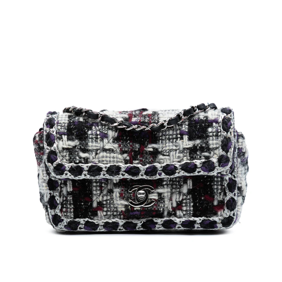 Chanel Mini Rectangular Quilted Tweed Single Flap Bag