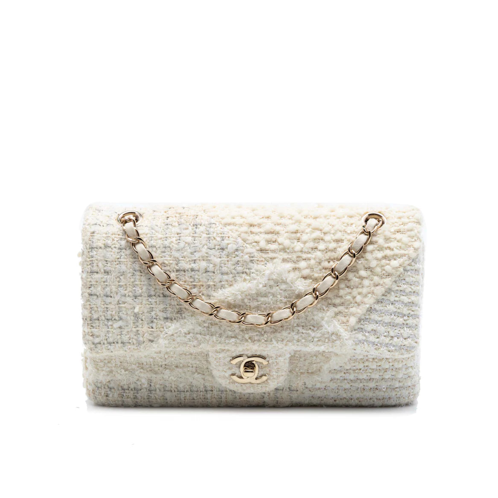 Chanel Medium Classic Tweed Patchwork Double Flap Bag