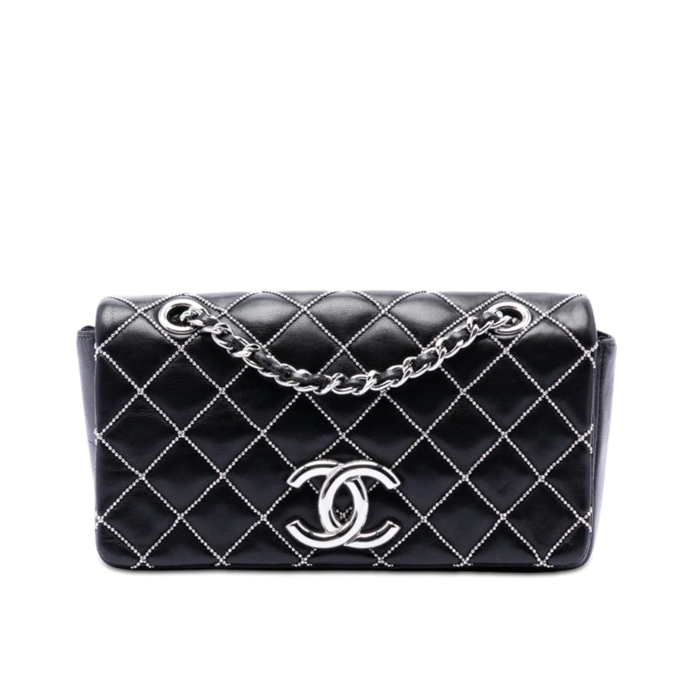 Chanel Mini CC Quilted Lambskin Beaded Full Flap Bag
