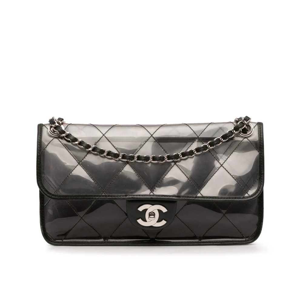 Chanel Stitched PVC and Calfskin Naked Flap bag