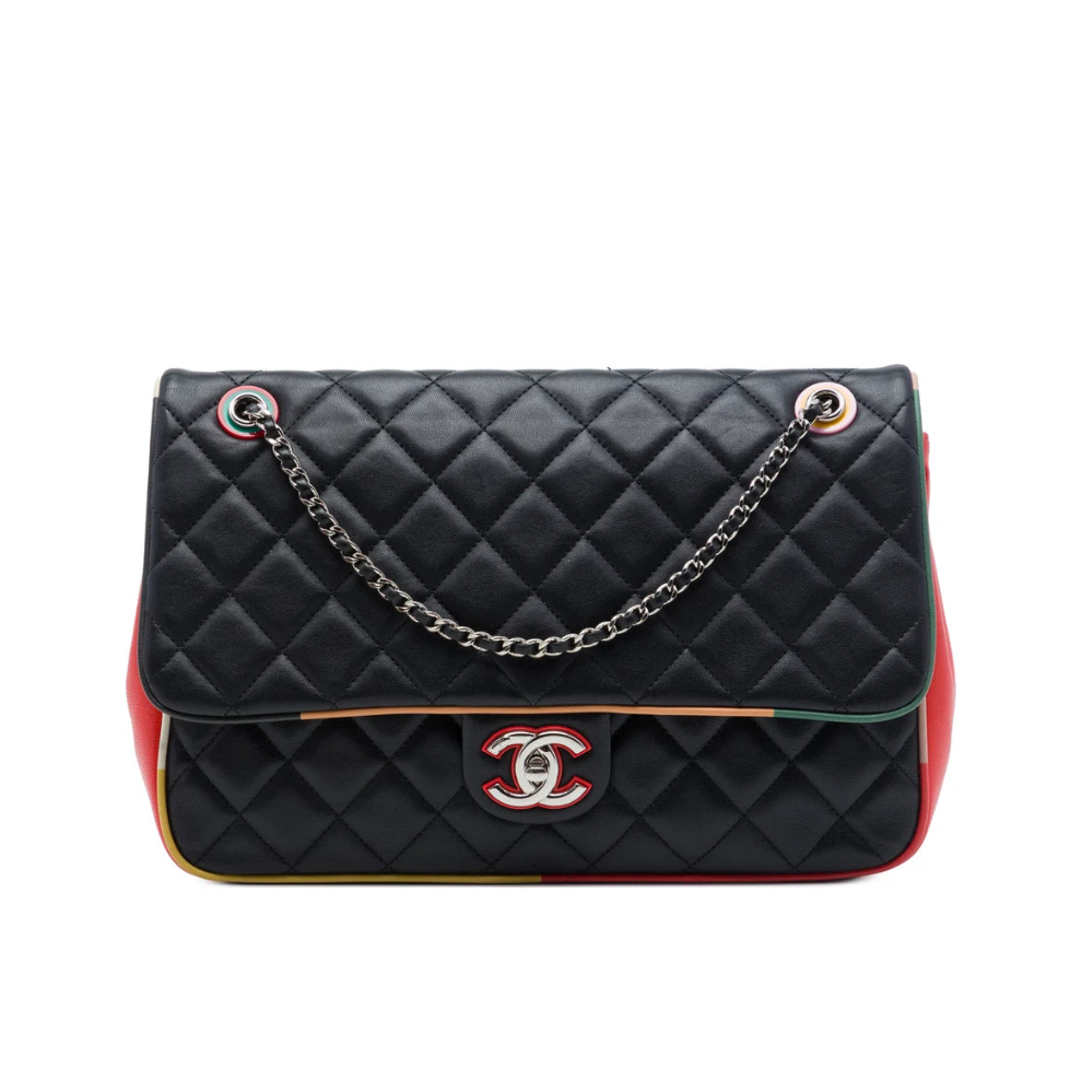 Chanel Jumbo Quilted Lambskin Acrylic Cuba Color Flap Bag