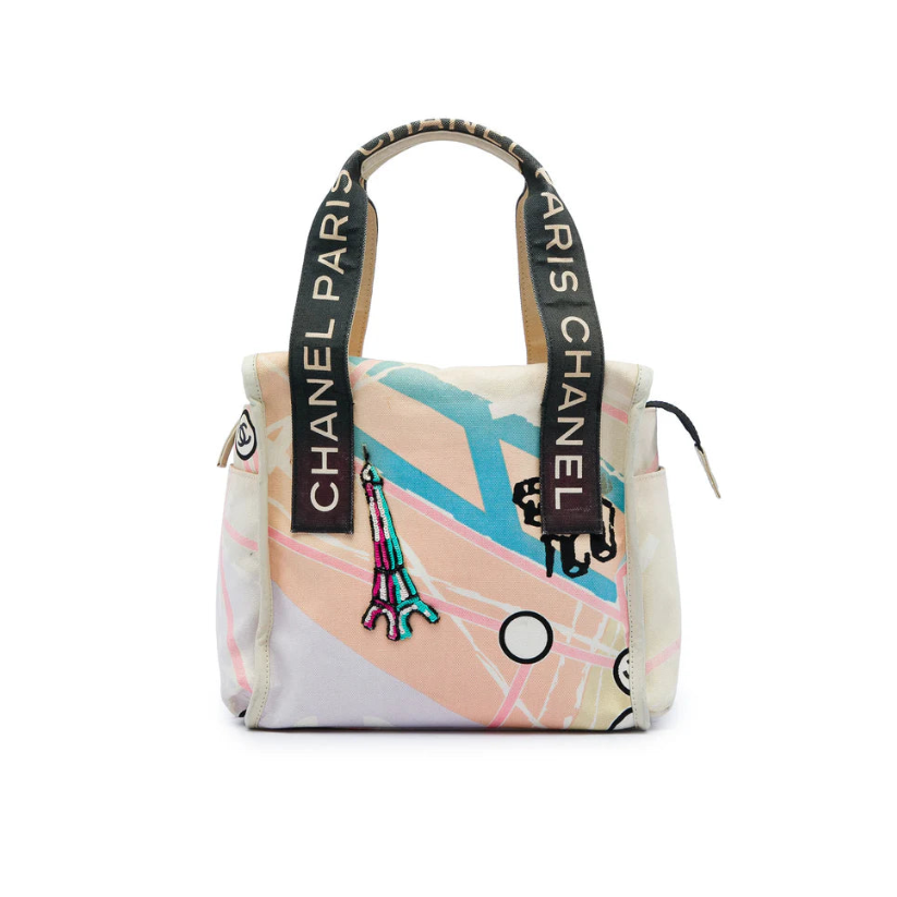 Chanel Canvas Eiffel Tower Handbag Bag