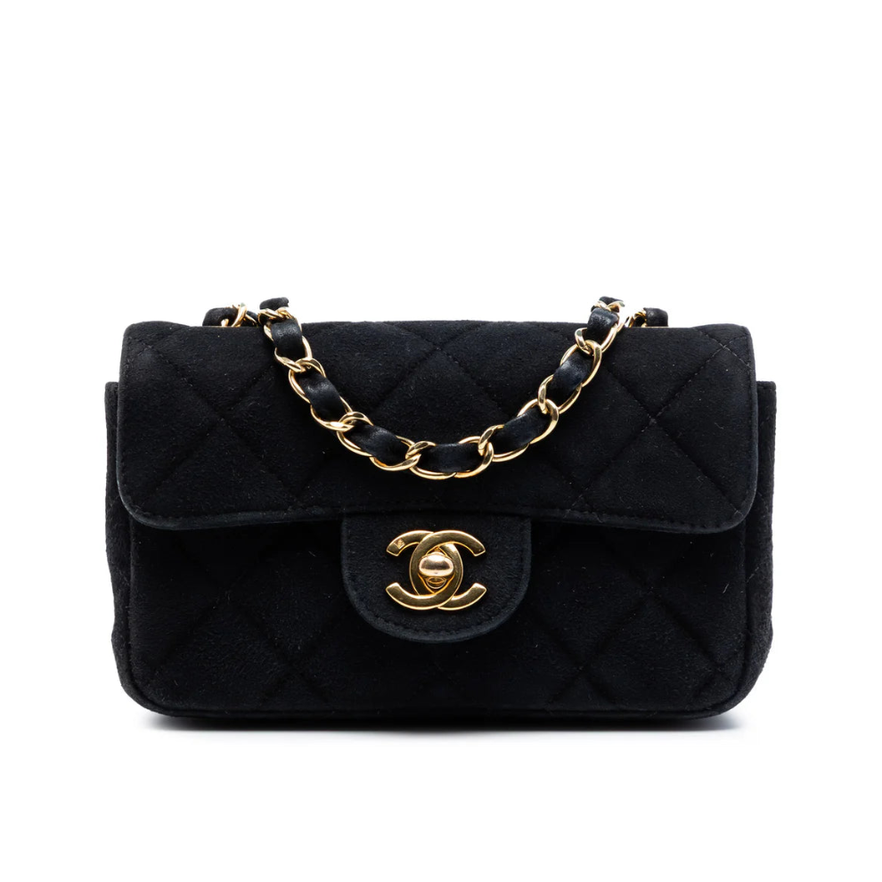 Chanel Extra Mini Rectangular Classic Suede Single Flap Bag