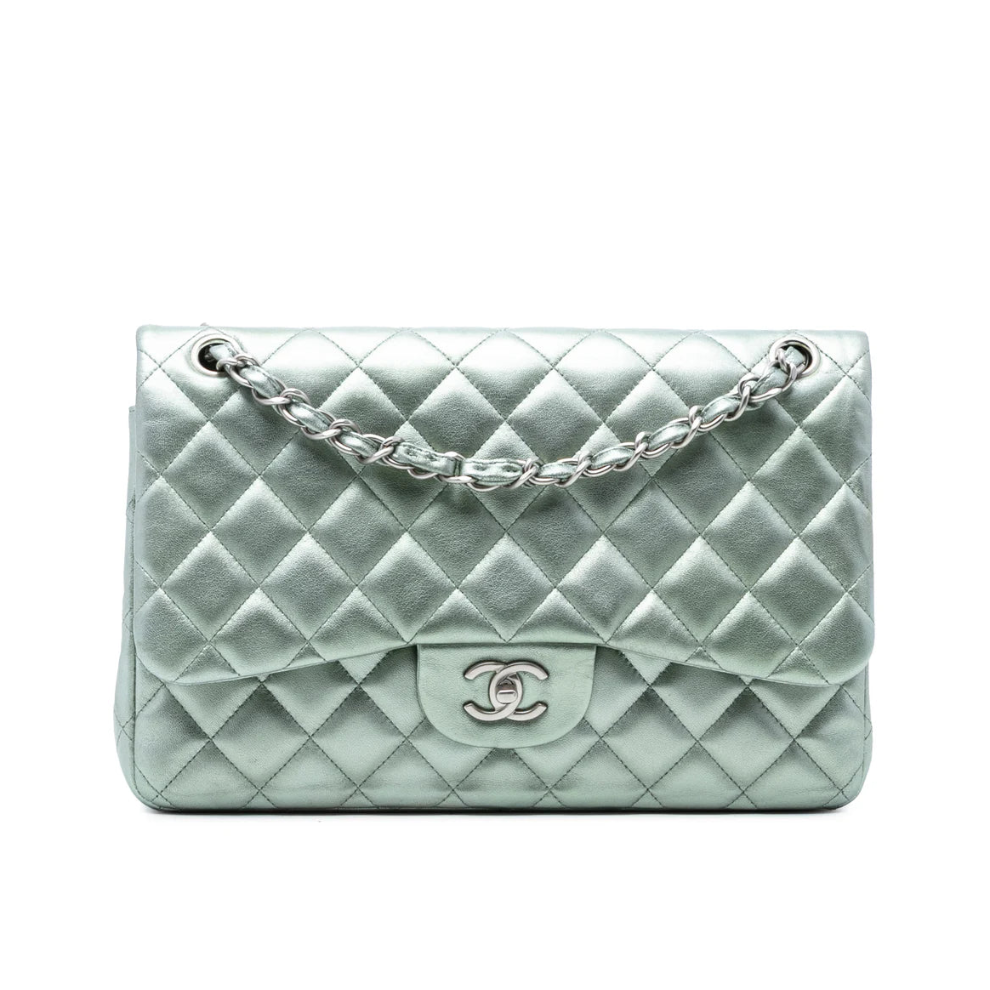Chanel Jumbo Classic Metallic Lambskin Double Flap Bag