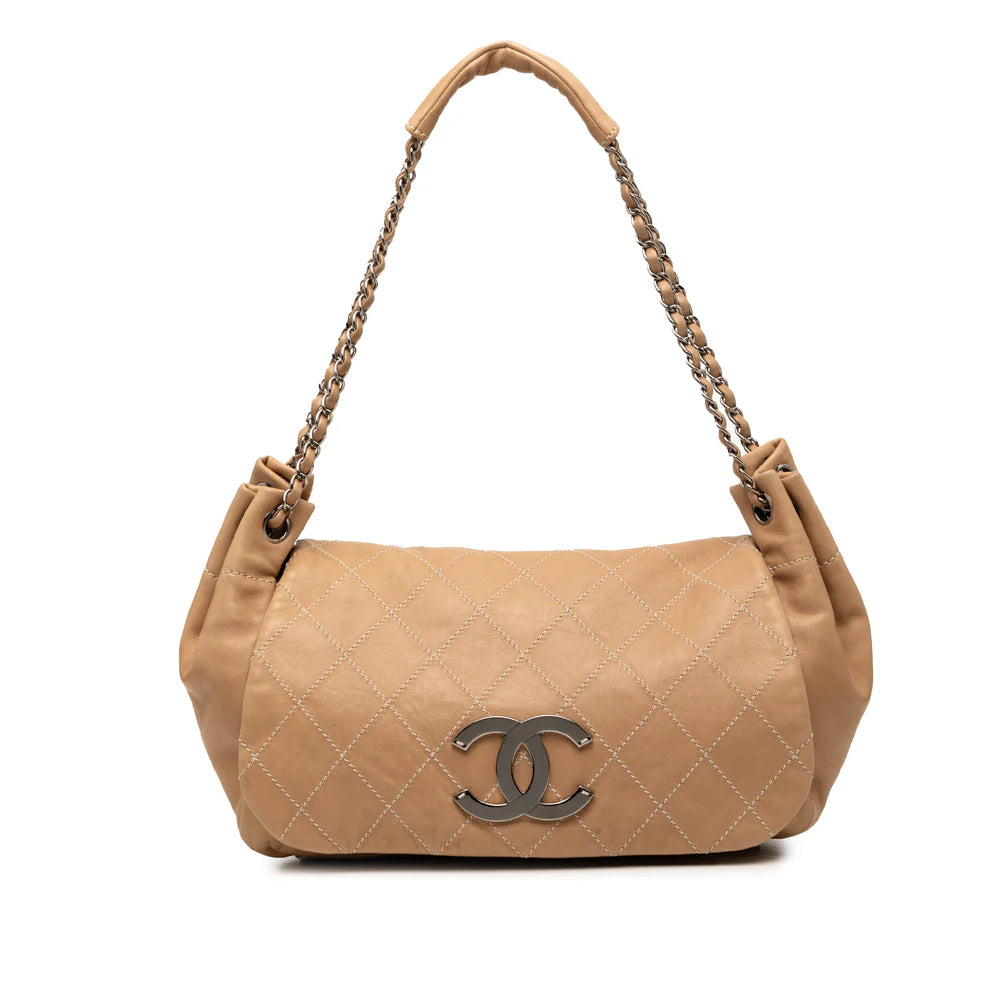 Chanel CC Wild Stitch Lambskin Accordion Flap Bag