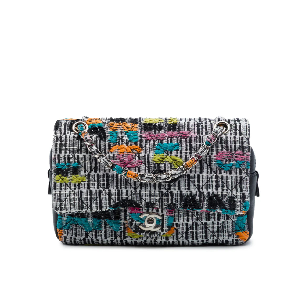 Chanel Quilted Tweed Fantasy Easy Flap Bag
