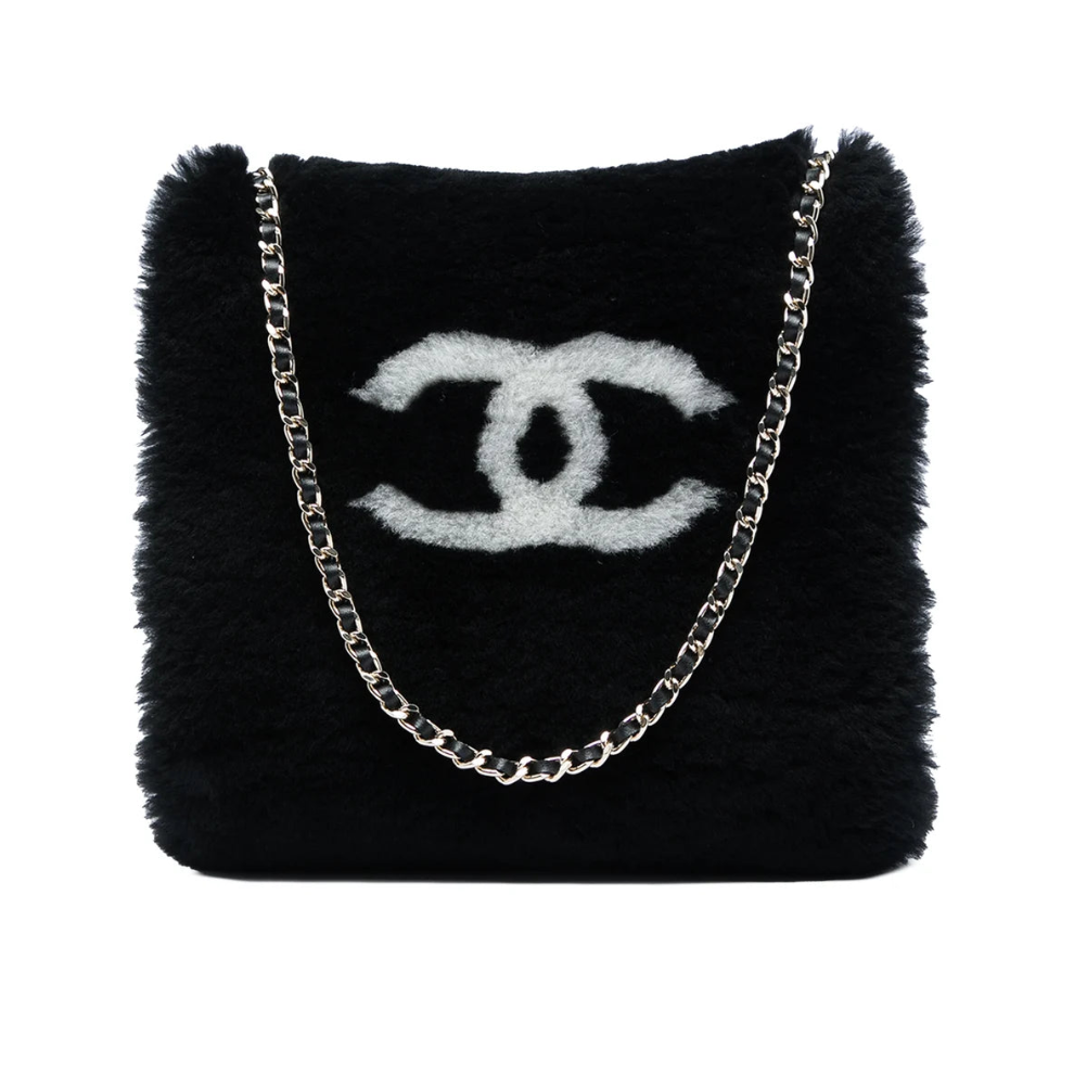 Chanel CC Shearling Muff Shoulder Bag