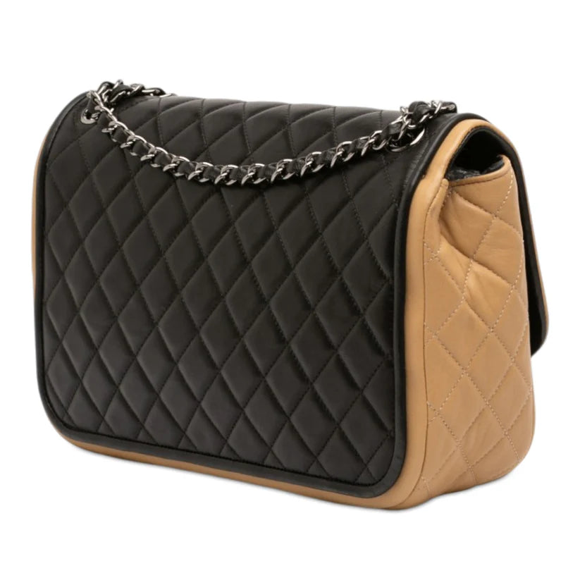 Chanel Jumbo Classic Bicolor Lambskin Twist Flap Bag