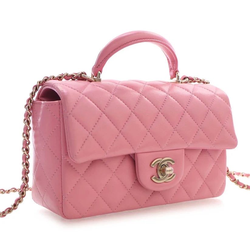 Chanel Mini Rectangular Classic Lambskin Top Handle Flap Bag